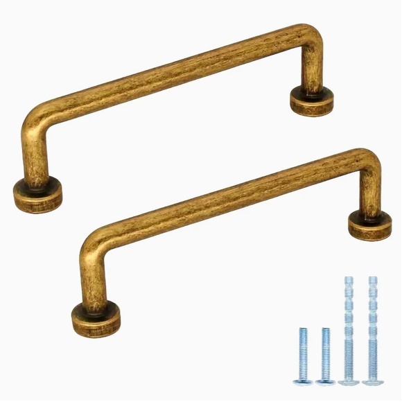 x17 Drawer Pulls With Hardware  in "Antique Brass" Finish - Picture 2 of 3